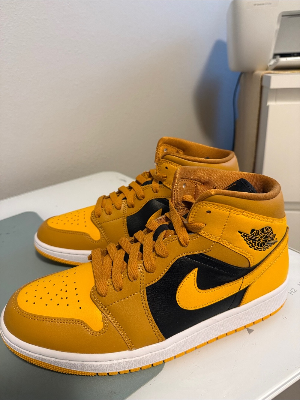 Nike Air Jordan 1 Mid Women’s  Sneakers in Yellow and Black